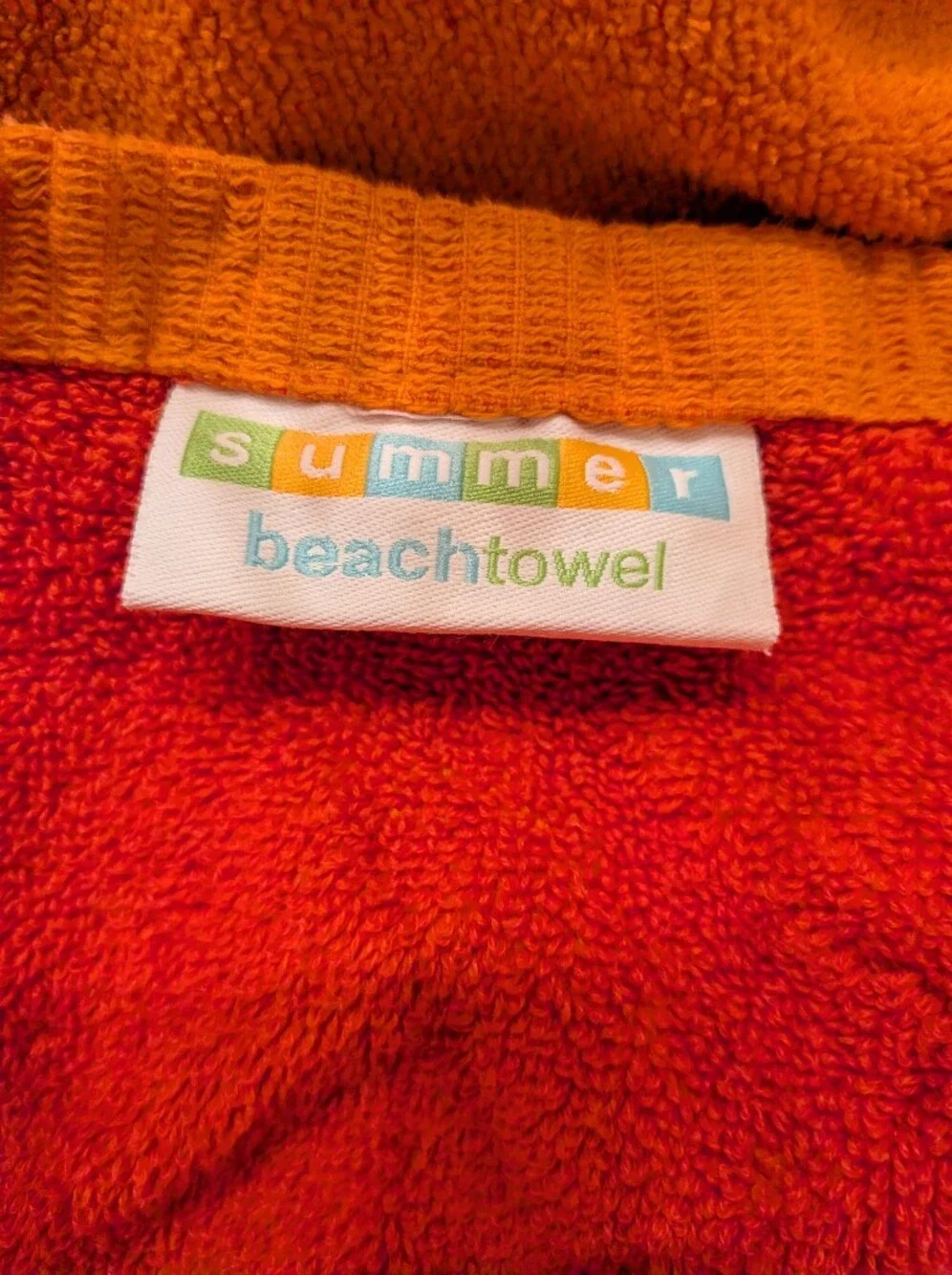 Vintage vibrant 2 tone orange beach towel